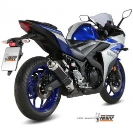 Mivv Yamaha Yzf R3 Terminale Di Scarico Marmitta Gp Black Inox Nero Moto Omologato 2
