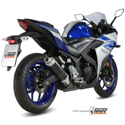 Mivv Yamaha Yzf R3 Terminale Di Scarico Marmitta Gp Black Inox Nero Moto Omologato