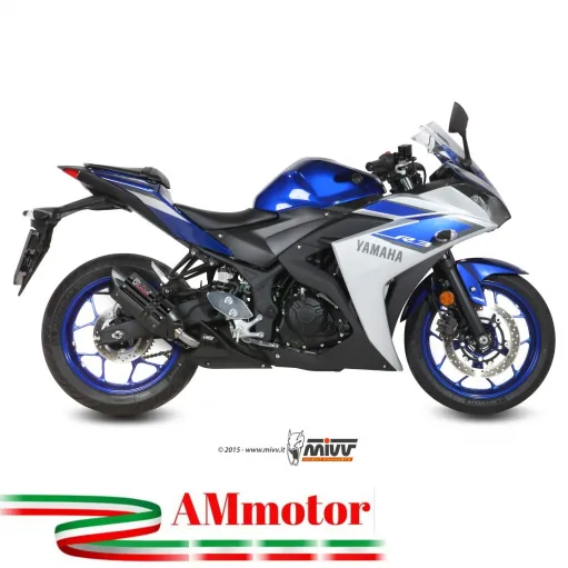 Mivv Yamaha Yzf R3 Terminale Di Scarico Marmitta Suono Black Moto Omologato