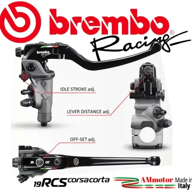 Pompa Brembo Radiale Rcs 19 Corsa Corta Freno  Anteriore Racing Moto