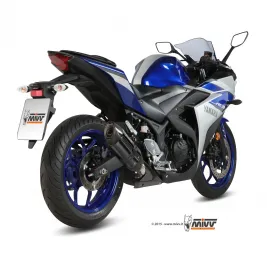 Mivv Yamaha Yzf R3 Terminale Di Scarico Marmitta Suono Black Moto Omologato 2