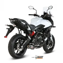 Mivv Kawasaki Versys 650 Terminale Di Scarico Moto Marmitta Oval Titanio Carbon Cap 2