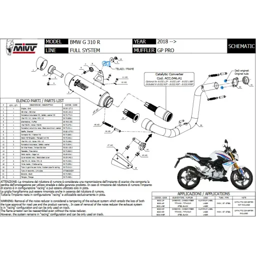 Scarico Completo Mivv Bmw G 310 R Terminale Gp Pro Carbonio Moto