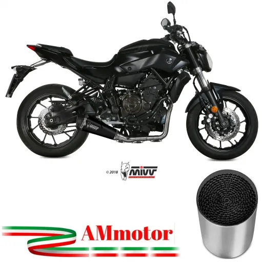 Scarico Completo Mivv Yamaha Mt-07 Terminale Delta Race Black Moto