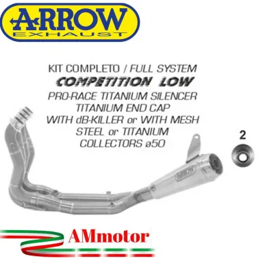 Arrow Bmw S 1000 RR 19 - 2024 Kit Completo Competion Low Con Terminale Pro-Race In Titanio