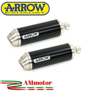 Arrow Ducati Monster 1100 09 - 2010 Terminali Di Scarico Moto Marmitte Thunder Alluminio Dark