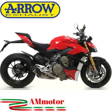 Terminali Di Scarico Arrow Ducati Streetfighter V4 Moto Slip-On Works Titanio Con Raccordi In Acciaio