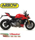 Terminali Di Scarico Arrow Ducati Streetfighter V4 Moto Slip-On Works Titanio Con Raccordi In Acciaio