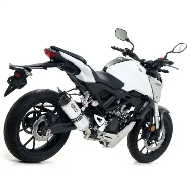 Terminale Di Scarico Arrow Honda CB 125 R 18 - 2020 Slip-On Thunder Alluminio Moto Fondello Carbonio