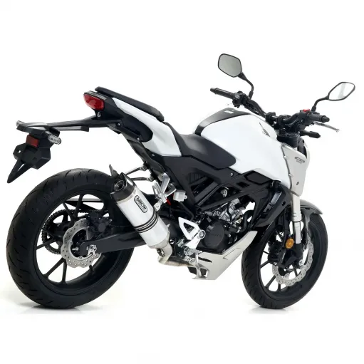 Terminale Di Scarico Arrow Honda CB 125 R 18 - 2020 Slip-On Thunder Alluminio Moto Fondello Carbonio