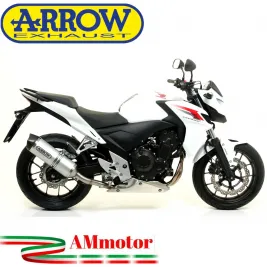 Terminale Di Scarico Arrow Honda CB 500 F 13 - 2015 Slip-On Race-Tech Alluminio Moto Fondello Carbonio