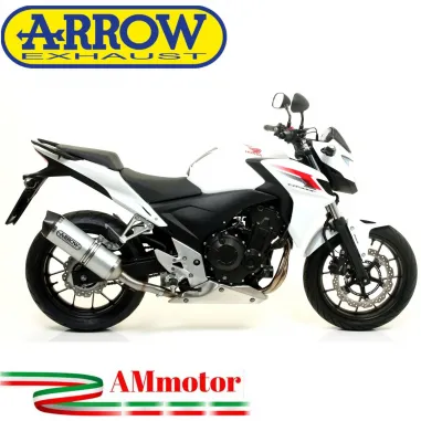 Terminale Di Scarico Arrow Honda CB 500 F 13 - 2015 Slip-On Race-Tech Alluminio Moto Fondello Carbonio