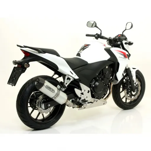 Terminale Di Scarico Arrow Honda CB 500 F 13 - 2015 Slip-On Race-Tech Alluminio Moto Fondello Carbonio