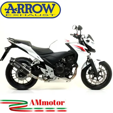 Terminale Di Scarico Arrow Honda CB 500 F 13 - 2015 Slip-On Race-Tech Carbonio Moto Fondello Carbonio