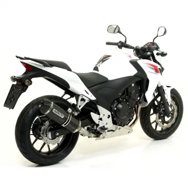 Terminale Di Scarico Arrow Honda CB 500 F 13 - 2015 Slip-On Race-Tech Carbonio Moto Fondello Carbonio