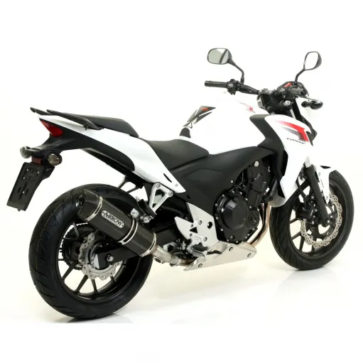 Terminale Di Scarico Arrow Honda CB 500 F 13 - 2015 Slip-On Race-Tech Carbonio Moto Fondello Carbonio