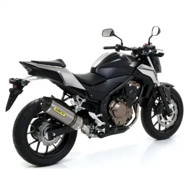 Terminale Di Scarico Arrow Honda CB 500 F 16 - 2018 Slip-On Race-Tech Titanio Moto Fondello Carbonio