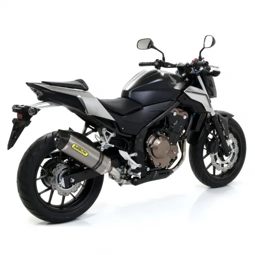 Terminale Di Scarico Arrow Honda CB 500 F 16 - 2018 Slip-On Race-Tech Titanio Moto Fondello Carbonio