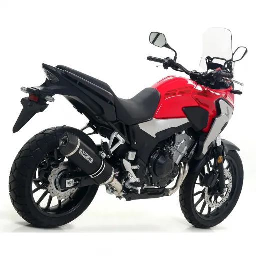 Terminale Di Scarico Arrow Honda CB 500 X 19 - 2020 Slip-On Race-Tech Alluminio Dark Moto Fondello Carbonio