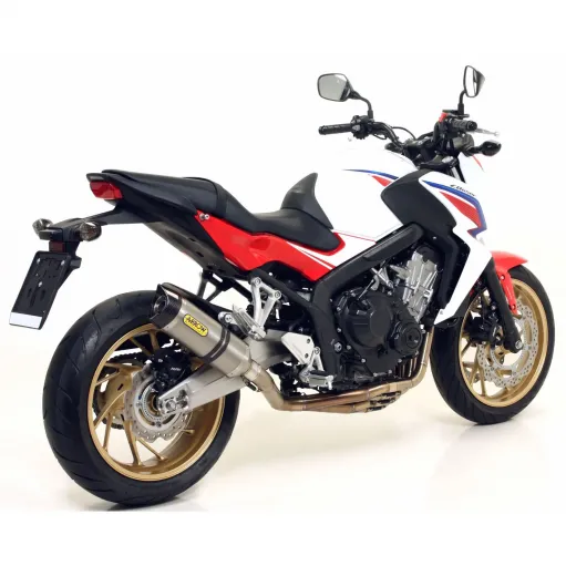 Terminale Di Scarico Arrow Honda CB 650 F 14 - 2018 Slip-On Thunder Titanio Moto