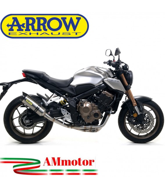 Terminale Di Scarico Arrow Honda CB 650 R 19 - 2022 Slip-On Thunder Titanio Moto