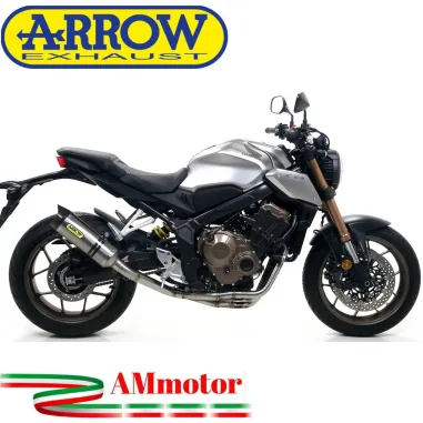 Terminale Di Scarico Arrow Honda CB 650 R 19 - 2023 Slip-On Thunder Titanio Moto