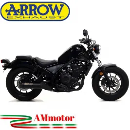 Terminale Di Scarico Arrow Honda Rebel 500 17 - 2019 Slip-On Dark Moto Fondello Carbonio