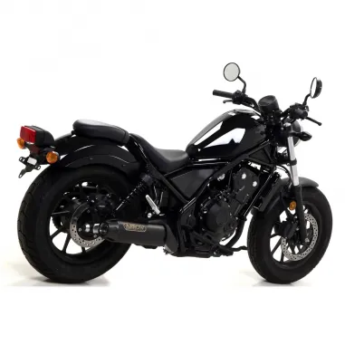 Terminale Di Scarico Arrow Honda Rebel 500 17 - 2019 Slip-On Dark Moto Fondello Carbonio