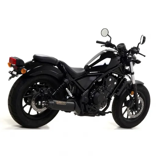 Terminale Di Scarico Arrow Honda Rebel 500 17 - 2019 Slip-On Dark Moto Fondello Carbonio