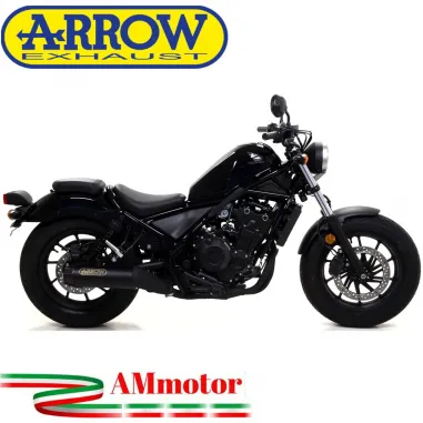 Terminale Di Scarico Arrow Honda Rebel 500 20 - 2021 Slip-On Dark Moto Fondello Carbonio