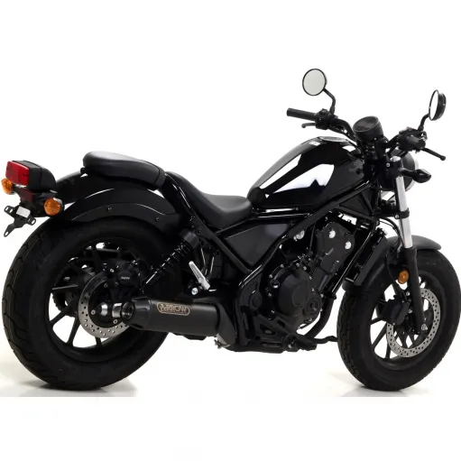 Terminale Di Scarico Arrow Honda Rebel 500 20 - 2021 Slip-On Dark Moto Fondello Carbonio