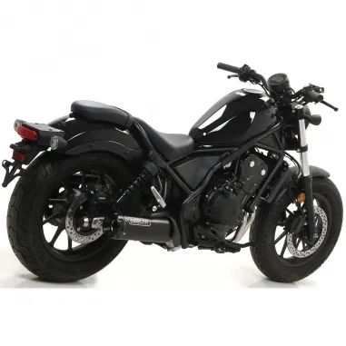 Terminale Di Scarico Arrow Honda Rebel 500 20 - 2021 Slip-On Dark Moto Fondello Alluminio Dark