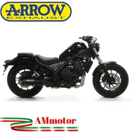 Terminale Di Scarico Arrow Honda Rebel 500 20 - 2021 Slip-On Dark Moto Fondello Alluminio Dark