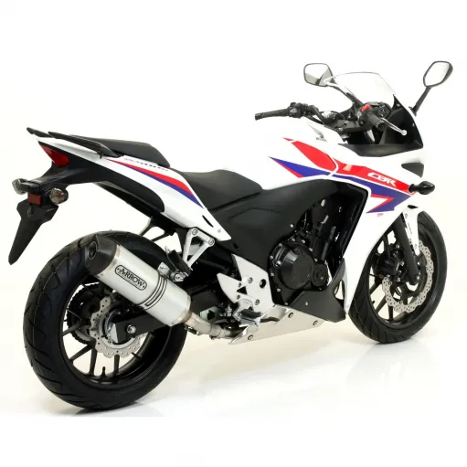Terminale Di Scarico Arrow Honda Cbr 500 R 13 - 2015 Slip-On Race-Tech Alluminio Moto Fondello Carbonio