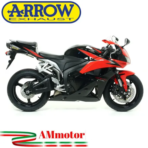 Terminale Di Scarico Arrow Honda Cbr 600 RR 09 - 2012 Slip-On Indy-Race Titanio Moto Fondello Carbonio
