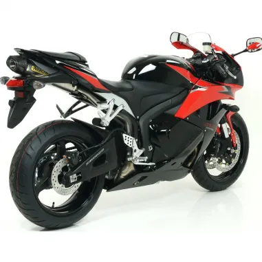 Terminale Di Scarico Arrow Honda Cbr 600 RR 09 - 2012 Slip-On Indy-Race Titanio Moto Fondello Carbonio