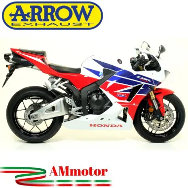 Terminale Di Scarico Arrow Honda Cbr 600 RR 13 - 2016 Slip-On Indy-Race Titanio Moto Fondello Carbonio