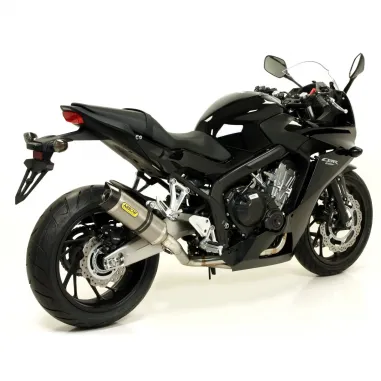 Terminale Di Scarico Arrow Honda Cbr 650 F 14 - 2018 Slip-On Thunder Alluminio Moto Fondello Carbonio