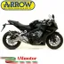 Terminale Di Scarico Arrow Honda Cbr 650 F 14 - 2018 Slip-On Thunder Alluminio Dark Moto Fondello Carbonio