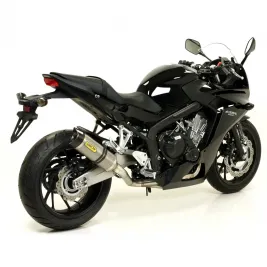 Terminale Di Scarico Arrow Honda Cbr 650 F 14 - 2018 Slip-On Thunder Titanio Moto Fondello Carbonio 2