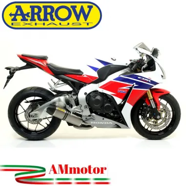 Terminale Di Scarico Arrow Honda Cbr 1000 RR 12 - 2013 Slip-On Indy Race Titanio Moto Fondello Carbonio