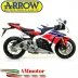 Terminale Di Scarico Arrow Honda Cbr 1000 RR 12 - 2013 Slip-On Indy Race Titanio Moto Fondello Carbonio