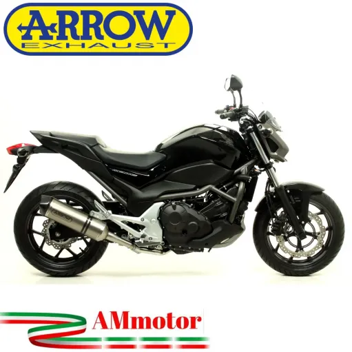 Terminale Di Scarico Arrow Honda NC 700 S 12 - 2014 Slip-On Race-Tech Alluminio Moto Fondello Carbonio