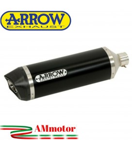 Terminale Di Scarico Arrow Honda NC 700 S 12 - 2014 Slip-On Race-Tech Alluminio Dark Moto Fondello Carbonio