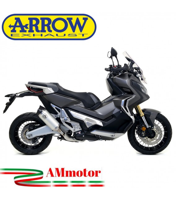 Terminale Di Scarico Arrow Honda X-Adv 750 17 - 2020 Slip-On Race-Tech Alluminio Moto Fondello Carbonio Vers Corta