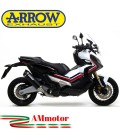Terminale Di Scarico Arrow Honda X-Adv 750 17 - 2020 Slip-On Race-Tech Alluminio Dark Moto Fondello Carbonio