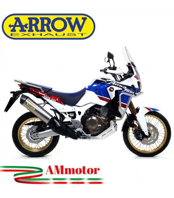 Terminale Di Scarico Arrow Honda Africa Twin Adv Sports 18 - 2019 Slip-On Maxi Race-Tech Titanio Moto Fondello Carbonio