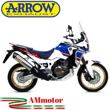 Terminale Di Scarico Arrow Honda Africa Twin Adv Sports 18 - 2019 Slip-On Maxi Race-Tech Titanio Moto Fondello Carbonio