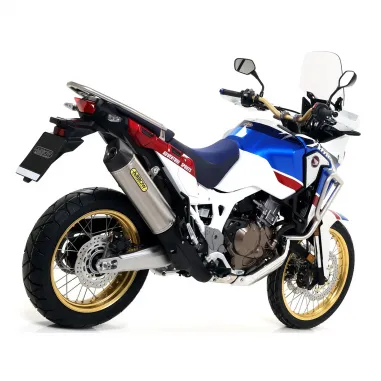 Terminale Di Scarico Arrow Honda Africa Twin Adv Sports 18 - 2019 Slip-On Maxi Race-Tech Titanio Moto Fondello Carbonio