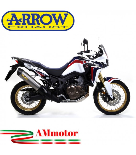 Terminale Di Scarico Arrow Honda Crf 1000L Africa Twin 16 - 2019 Slip-On Maxi Race-Tech Titanio Moto Fondello Carbonio